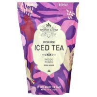 Fresh Brew Iced Tea, Indigo Punch, без кофеина, чайные пакетики объемом 15 литров, 212 г (7,5 унции) — Harney & Sons