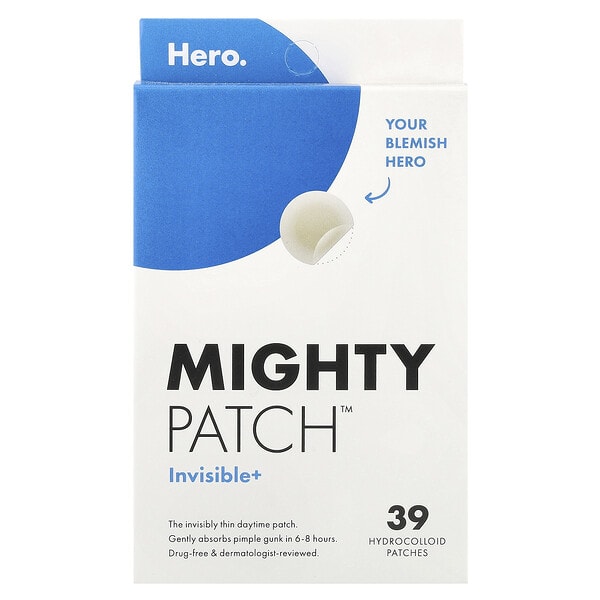 hro00044_v_40.jpg Mighty Patch™ Invisible +, 39 гидроколлоидных пластырей — Hero Cosmetics