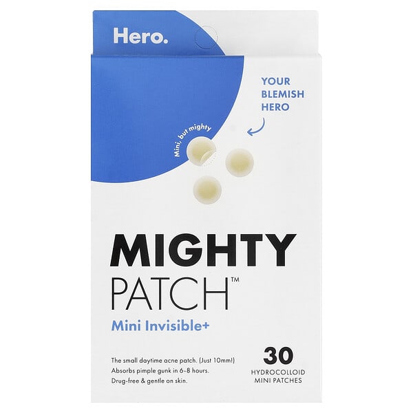 hro10009_v_3.jpg Mighty Patch™, мини-патч Plus, 30 гидроколлоидных мини-патчей — Hero Cosmetics