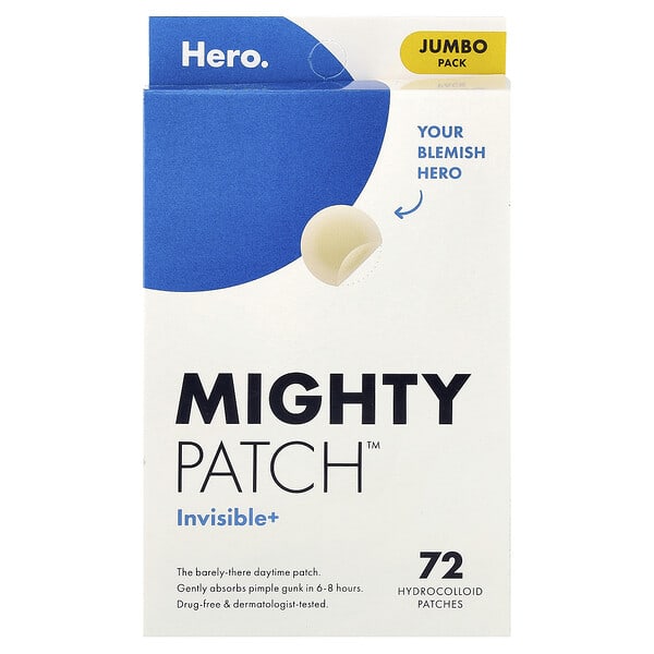 hro10028_v_18.jpg Mighty Patch™, Invisable+, 72 гидроколлоидных патча — Hero Cosmetics