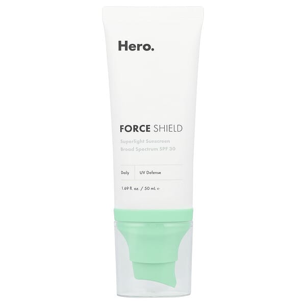 hro46821_v_29.jpg Force Shield, сверхлегкое солнцезащитное средство, SPF 30, 50 мл (1,69 жидк. унц.) — Hero Cosmetics