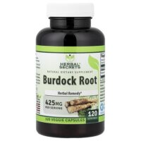 Корень лопуха, 425 мг, 120 растительных капсул — Herbal Secrets