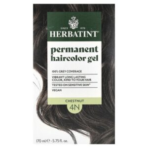 Перманентная гель-краска для волос, 4N, каштан, 135 мл — Herbatint