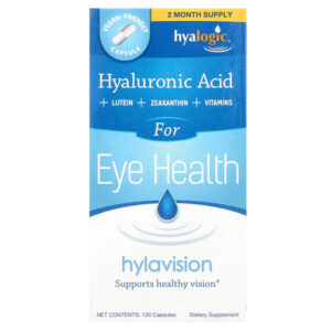 HylaVision, гиалуроновая кислота, лютеин, зеаксатин и витамины, 120 капсул — Hyalogic