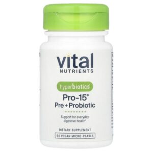 Hyperbiotics®, PRO-15®, пре + пробиотик, 60 веганских микрогранул — Vital Nutrients