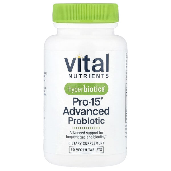 hyb05854_v_56.jpg Hyperbiotics®, Pro-15®, улучшенный пробиотик, 30 веганских таблеток — Vital Nutrients