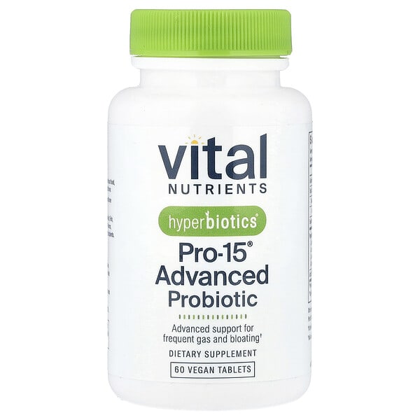 hyb05857_v_56.jpg Hyperbiotics®, улучшенный пробиотик Pro-15®, 60 веганских таблеток — Vital Nutrients