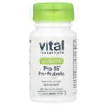 Hyperbiotics®, Pro-15®, пре + пробиотик, 30 веганских микрогранул — Vital Nutrients