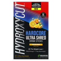 Hardcore Ultra Shed, напиток в стиках, мандарин и мимоза, 20 пакетиков по 6 г (0,2 унции) — Hydroxycut