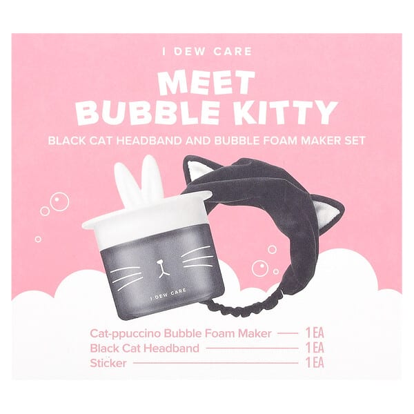 idc72841_v_22.jpg Meet Bubble Kitty, набор для создания пены и повязки на голову Black Cat, набор из 3 предметов — I Dew Care