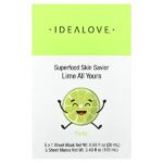 Superfood Skin Savior, маска с суперфудами, лайм, 5 шт. по 20 мл (0,68 жидк. унции) — Idealove — изображение 2