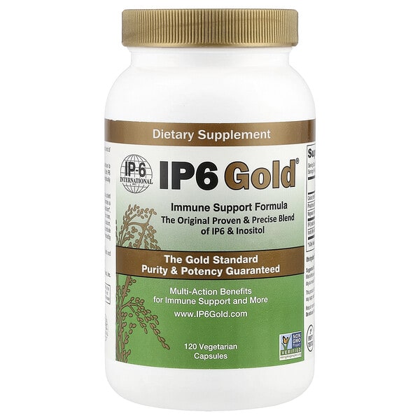 ips33080_v_40.jpg IP-6 International, IP6 Gold®, добавка для поддержки иммунитета, 120 вегетарианских капсул