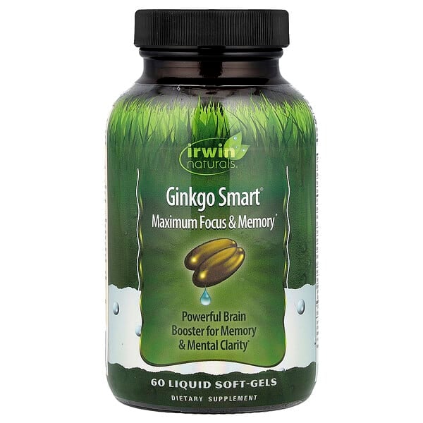 irw26237_v_52.jpg Ginkgo Smart®, максимальная концентрация и память, 60 капсул с жидкостью — Irwin Naturals