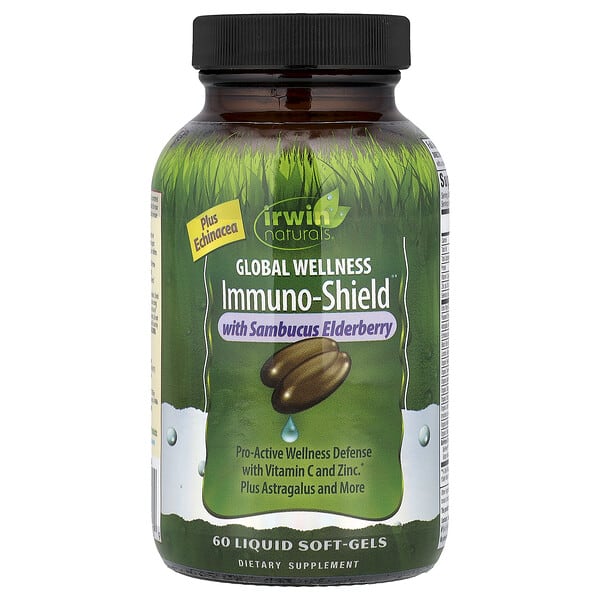 irw40200_v_32.jpg Global Wellness Immuno-Shield® с бузиной, 60 желатиновых капсул — Irwin Naturals