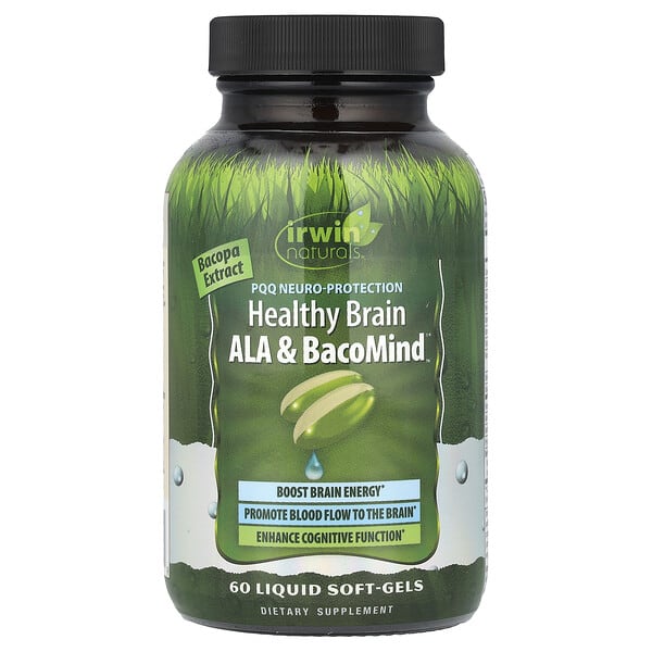 irw41216_v_8.jpg PQQ Healthy Brain ALA & BacoMind®, 60 мягких таблеток — Irwin Naturals