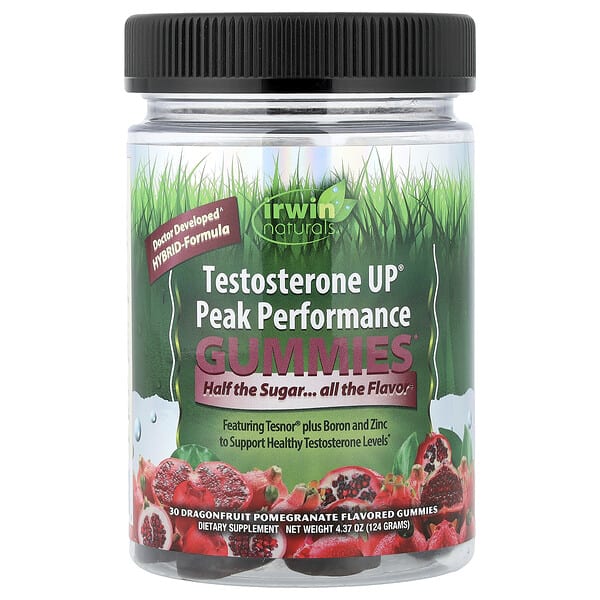irw41360_v_8.jpg Testosterone UP®, жевательные таблетки для повышения пиковой эффективности, со вкусом питахайи и граната, 30 жевательных таблеток — Irwin Naturals