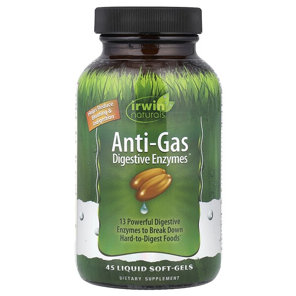 irw57552_v_46.jpg Anti-Gas Digestive Enzymes™, 45 капсул с жидкостью — Irwin Naturals