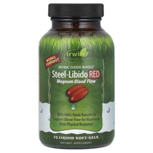 Steel-Libido Red, Blood-Flow, 75 мягких желатиновых капсул с жидкостью — Irwin Naturals