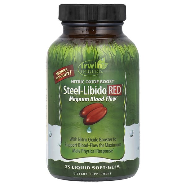 irw57860_v_48.jpg Steel-Libido Red, Blood-Flow, 75 мягких желатиновых капсул с жидкостью — Irwin Naturals