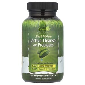 Active-Cleanse and Probiotics, с алоэ и трифалой, 60 мягких желатиновых капсул с жидкостью — Irwin Naturals
