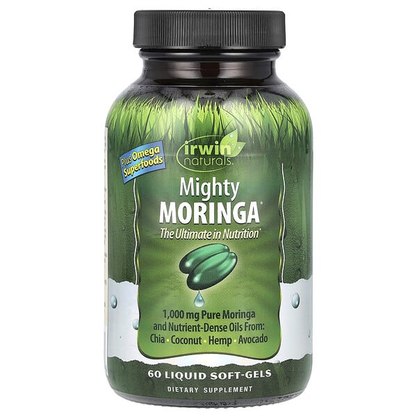 irw58315_v_26.jpg Могучая моринга, 60 гелевых капсул — Irwin Naturals