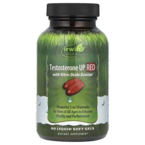 Testosterone UP RED с бустерами с оксидом азота, 60 желатиновых капсул — Irwin Naturals