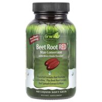 Beet Root RED®, максимальная конверсия с добавкой оксида азота, 60 желатиновых капсул — Irwin Naturals