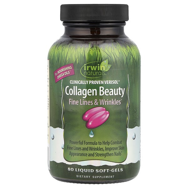 irw59212_v_27.jpg Verisol® Collagen Beauty, клинически подтвержденный коллаген, 80 капсул с жидкостью — Irwin Naturals