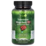 Testosterone Mega-Boost RED, повышение уровня тестостерона, 68 капсул с жидкостью — Irwin Naturals