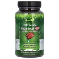 Testosterone Mega-Boost RED, повышение уровня тестостерона, 68 капсул с жидкостью — Irwin Naturals