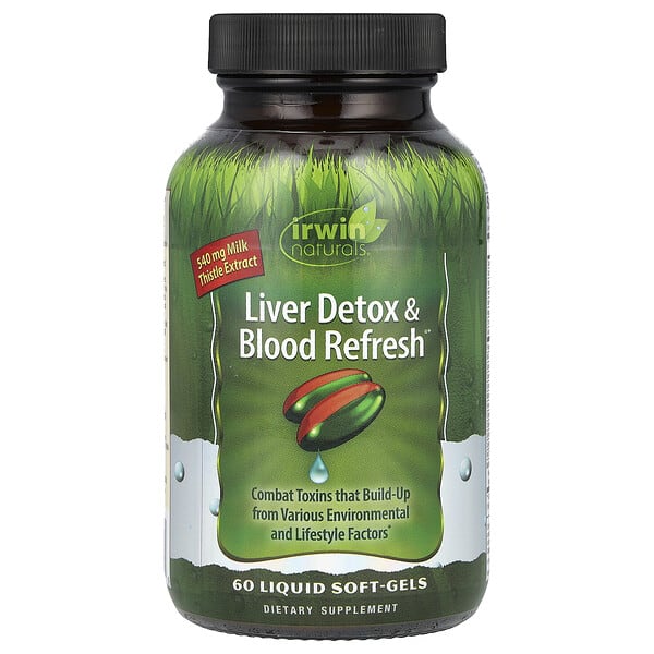 irw59461_v_34.jpg Liver Detox & Blood Refresh, добавка для очистки печени и крови, 60 капсул с жидкостью — Irwin Naturals