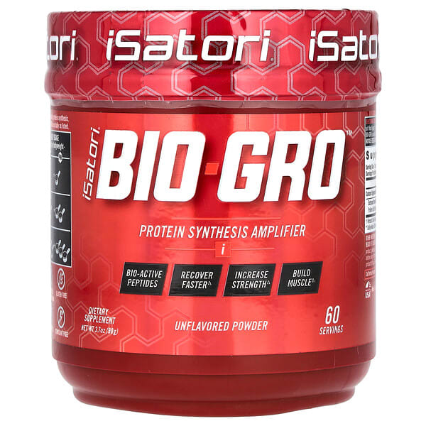 isa00276_v_8.jpg Bio-Gro, усилитель синтеза протеина, без добавок, 90 г (3,7 унции) — Isatori
