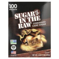 Sugar In The Raw®, тростниковый сахар Turbinado, 100 пакетиков, 453 г (16 унций) — In the Raw