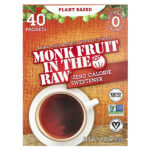 Monk Fruit In The Raw®, нулевой подсластитель, 40 пакетиков, 32 г (1,12 унции) — In the Raw