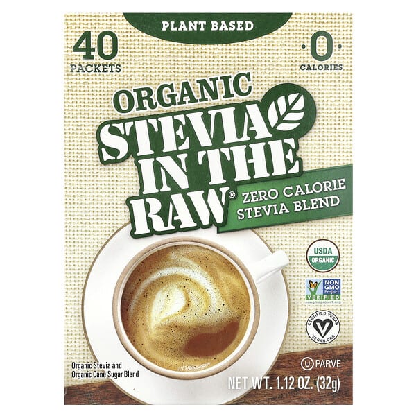 itr75040_v_17.jpg Organic Stevia In the Raw®, ноль калорийная смесь стевии, 40 пакетиков, 32 г (1,12 унции) — In the Raw
