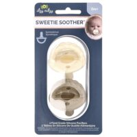 Sweetie Soother, пустышки из пищевого силикона, от 0 месяцев, кремовая и серо-коричневая, 2 пустышки — itzy ritzy
