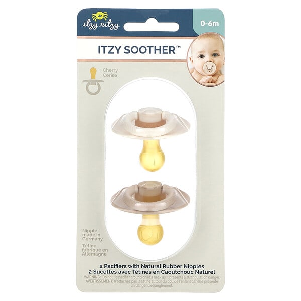 itz03519_v_13.jpg Itzy, пустышка с сосками из натурального каучука, для детей 0–6 месяцев, кокос и тост, 2 пустышки — itzy ritzy