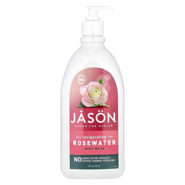 jas02123_v_37.jpg Гель для душа, с бодрящей розовой водой, 887 мл (30 унций) — Jason Natural