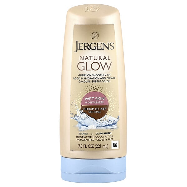 jer23551_v_16.jpg Увлажняющее средство Natural Glow для нанесения на влажную кожу, оттенок Medium to Tan (221 мл) — Jergens