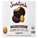 Organic Dark Chocolate Almond Butter Cups, 12 Two-Cup Pakages, 1.4 oz (40 g) Each — Justin's Nut Butter