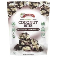 Jennies Macaroons, органические кусочки кокоса, с измельченными какао-бобами и темным шоколадом, 149 г (5,25 унции)