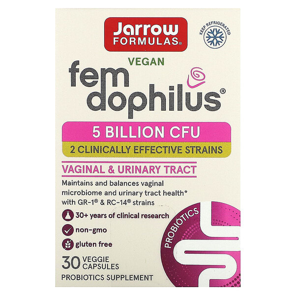jrw03005_v_76.jpg Vegan Fem Dophilus, 5 млрд КОЕ, 30 вегетарианских капсул — Jarrow Formulas