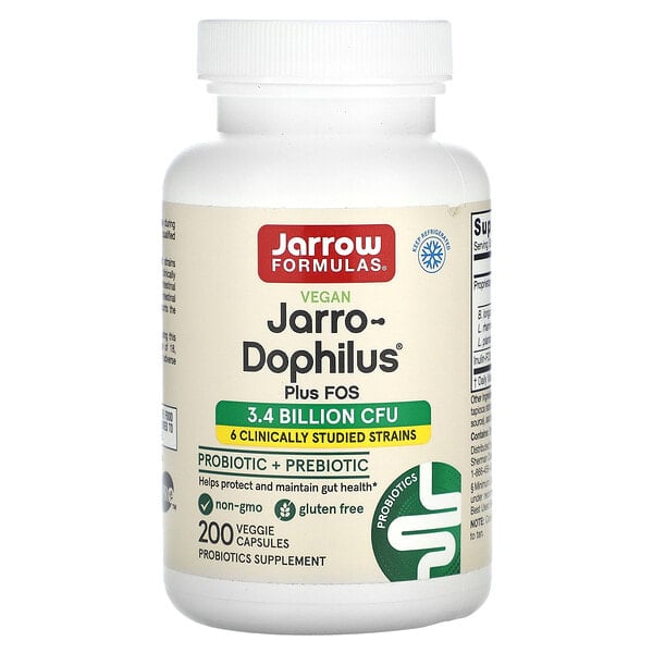 jrw03012_v_69.jpg веганский Jarro-Dophilus® Plus ФОС, 200 растительных капсул — Jarrow Formulas