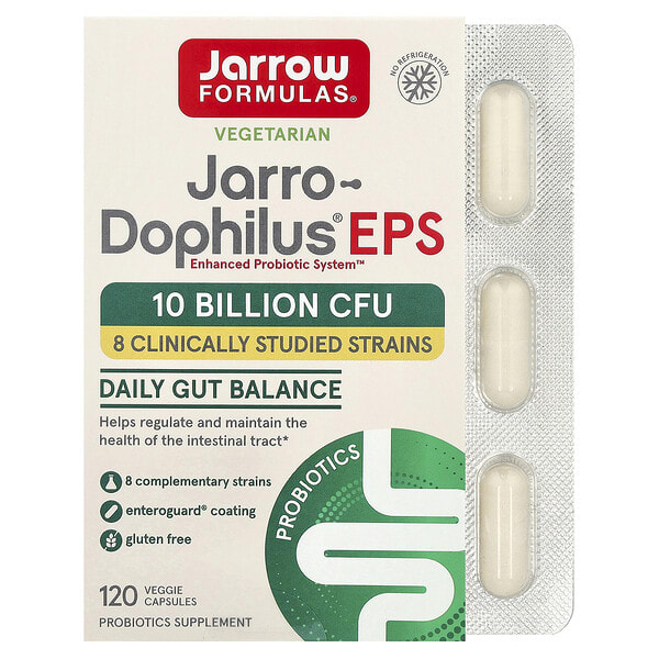 jrw03024_v_145.jpg Jarro-Dophilus® EPS, пробиотики, 120 растительных капсул (5 млрд в 1 капсуле) — Jarrow Formulas
