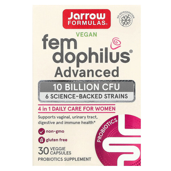 jrw03735_v_22.jpg Vegan Fem Dophilus, улучшенный продукт, 10 млрд КОЕ (250 мг), 30 растительных капсул — Jarrow Formulas