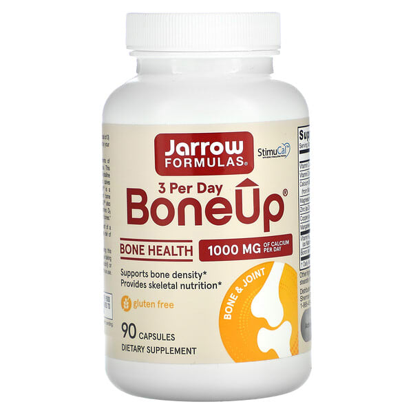 jrw04806_v_95.jpg BoneUp 3 в день, 1000 мг, 90 капсул — Jarrow Formulas