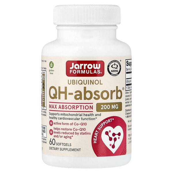 jrw06026_v_92.jpg Убихинол, QH-Absorb, 200 мг, 60 мягких таблеток — Jarrow Formulas