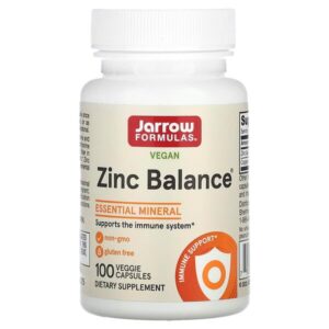 Zinc Balance, цинк, веганская добавка, 100 растительных капсул — Jarrow Formulas