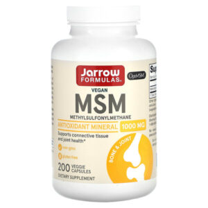 МСМ, 1000 мг, 200 растительных капсул — Jarrow Formulas