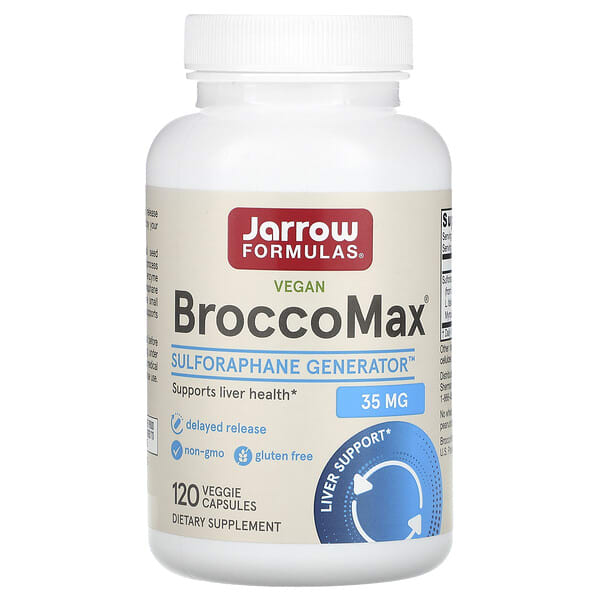 jrw20211_v_35.jpg BroccoMax для веганов, 120 вегетарианских капсул (17,5 мг в 1 капсуле) — Jarrow Formulas